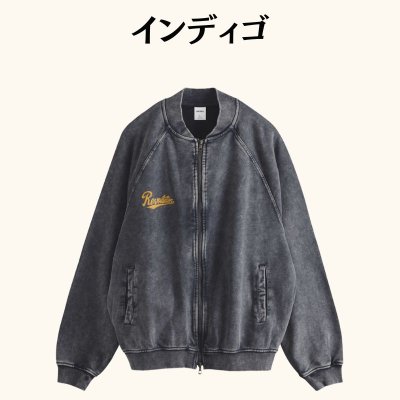 画像3: Revolution刺しゅうロゴ ウォッシュヴィンテージ加工スウェットブルゾン (3)