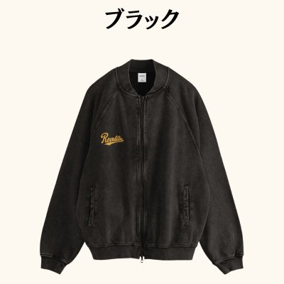 画像2: Revolution刺しゅうロゴ ウォッシュヴィンテージ加工スウェットブルゾン (2)