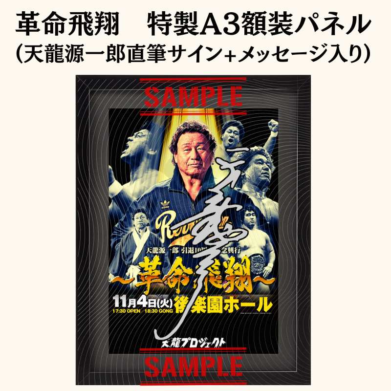 天龍源一郎 引退記念試合パンフレット、直筆サイン入りステッカー、試合会場グッズ ネットショップ限定」で先行受付開始のお知らせ